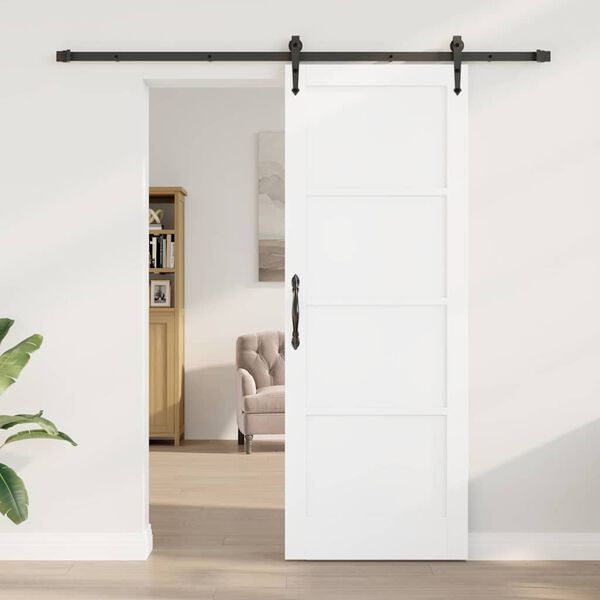 vidaXL Porte coulissante ORKDAL Blanc 78 x 211 cm Bois de pin massif
