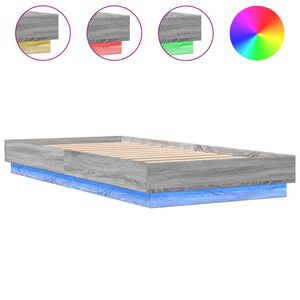 vidaXL Cadre de lit sans matelas avec lumi&egrave;res LED 90x200 cm