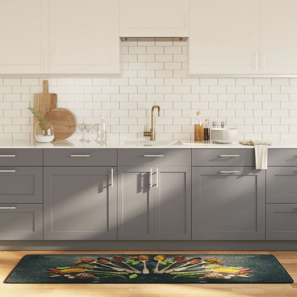 vidaXL Tapis de cuisine multicolore 60x180 cm lavable antid&eacute;rapant