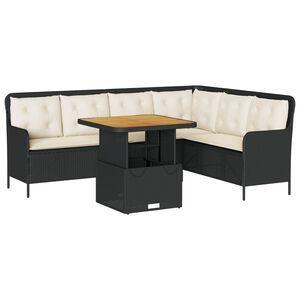vidaXL Canap&eacute;s de jardin 2 pcs avec coussins Noir R&eacute;sine tress&eacute;e