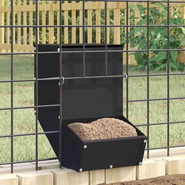 vidaXL Distributeur pour lapins Noir 17,5 x 26 x 28,5 cm