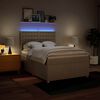 vidaXL Sommier &agrave; lattes de lit avec matelas Cr&egrave;me 140x190 cm Tissu