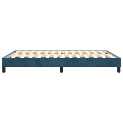 vidaXL Cadre de lit sans matelas bleu foncé 140x190 cm velours