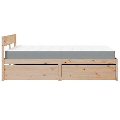 vidaXL Lit avec tiroirs et matelas 120x200 cm bois massif de pin