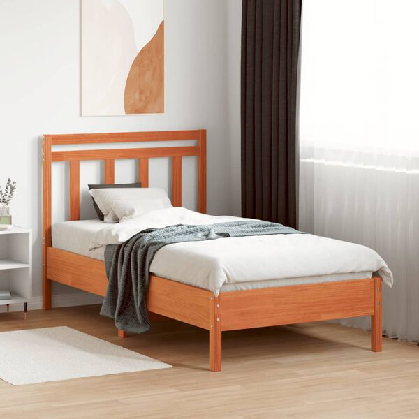 vidaXL T&ecirc;te de lit cire marron 100 cm bois massif de pin