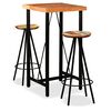 vidaXL Ensemble de bar 3 pcs Bois d'acacia massif et de r&eacute;cup&eacute;ration