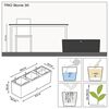 LECHUZA Jardini&egrave;re TRIO Stone 30 ALL-IN-ONE Gris pierre