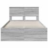 vidaXL Cadre de lit Gris Sonoma 135 x 190 cm Bois d'ing&eacute;nierie