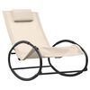 vidaXL Chaise longue avec oreiller acier et textil&egrave;ne cr&egrave;me