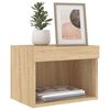 vidaXL Table de chevet murale avec lumi&egrave;res LED ch&ecirc;ne sonoma