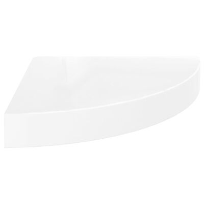 vidaXL Étagère d'angle flottante blanc brillant 25x25x3,8 cm MDF