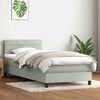 vidaXL Sommier &agrave; lattes de lit et matelas et LED gris clair 80x210 cm velours