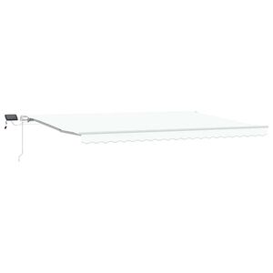 vidaXL Auvent r&eacute;tractable Blanc 500 &times; 350 cm Tissu et Aluminium