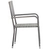 vidaXL Ensemble &agrave; manger de jardin 5 pcs Gris R&eacute;sine tress&eacute;e