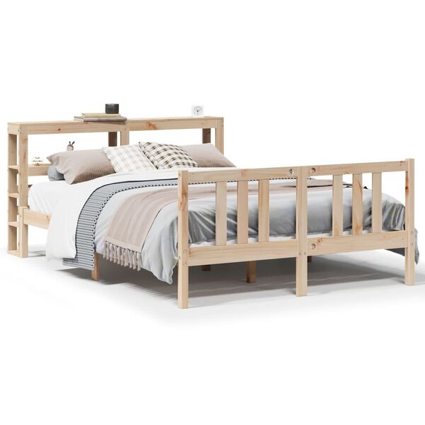 vidaXL Cadre de lit avec t&ecirc;te de lit sans matelas 120x200 cm