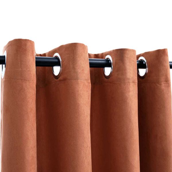 vidaXL Rideaux occultants et anneaux en métal 2 pcs Rouille 140x225 cm