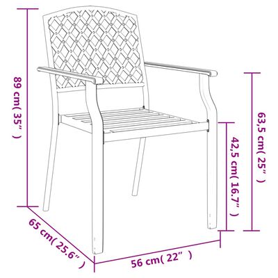 vidaXL Ensemble à manger de jardin 3 pcs anthracite acier