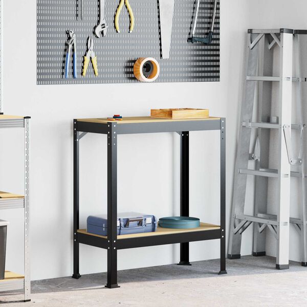 vidaXL Bancs de travail Noir 81 x 41 x 91 cm Bois d'ing&eacute;nierie