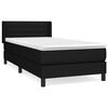 vidaXL Sommier &agrave; lattes de lit avec matelas Noir 90x200 cm Tissu