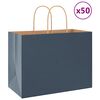 vidaXL Sacs en papier 50 pcs avec poign&eacute;es bleu 32x17x25 cm