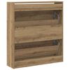 vidaXL Armoire à chaussures chêne fumé 80x21x87,5 cm bois ingénierie