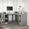 vidaXL Bureau et lumi&egrave;res LED sonoma gris 130x130x91cm bois ing&eacute;nierie