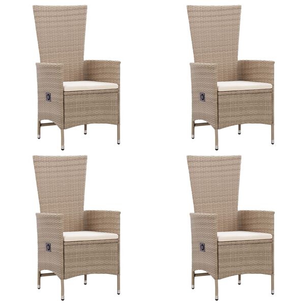 vidaXL Ensemble &agrave; manger de jardin 5 pcs beige