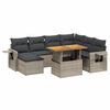 vidaXL Salon de jardin 8 pcs avec coussins gris r&eacute;sine tress&eacute;e