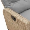 vidaXL Canapé de jardin inclinable coussins forme de L beige polyrotin