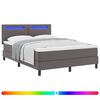 vidaXL Lit &agrave; ressorts avec matelas Gris 160 x 200 cm Simili cuir