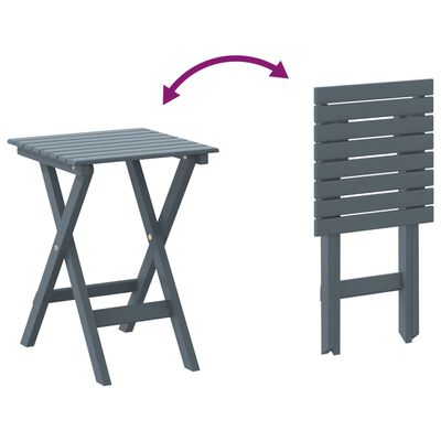 vidaXL Chaises à bascule lot de 2 table pliable gris massif peuplier