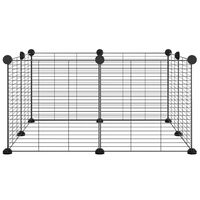 vidaXL Cage animaux de compagnie à 8 panneaux Noir 35x35 cm Acier