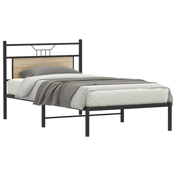 vidaXL Cadre de lit sans matelas ch&ecirc;ne sonoma 107x203 cm