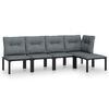 vidaXL Salon de jardin 5 pcs noir et gris r&eacute;sine tress&eacute;e