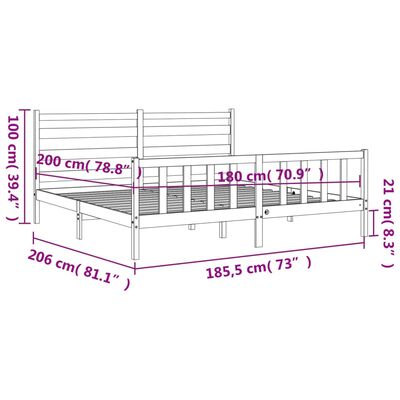 vidaXL Cadre de lit sans matelas blanc bois de pin massif