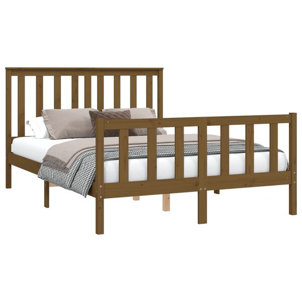 vidaXL Cadre de lit sans matelas marron miel 120x200 cm pin massif