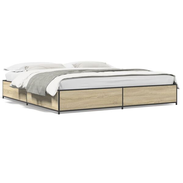 vidaXL Cadre de lit sans matelas ch&ecirc;ne sonoma 180x200 cm