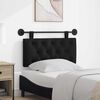 vidaXL T&ecirc;te de lit suspendue Montage mural Noir 100 x 55 x 7 cm tissu