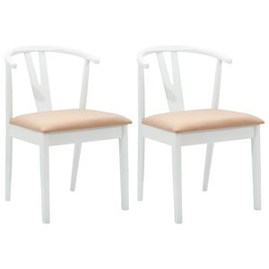 vidaXL Chaise de salle &agrave; manger 2 pc Bois de Caoutchouc Massif