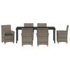 vidaXL Ensemble de salle &agrave; manger pour jardin 7 pcs Gris polyrotin