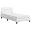 vidaXL Lit avec matelas Hvar blanc 80x200 cm similicuir