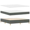 vidaXL Lit &agrave; ressorts avec matelas Gris fonc&eacute; 180 x 200 cm tissu