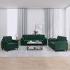 vidaXL Ensemble de canap&eacute;s 3 pcs avec coussins vert fonc&eacute; velours