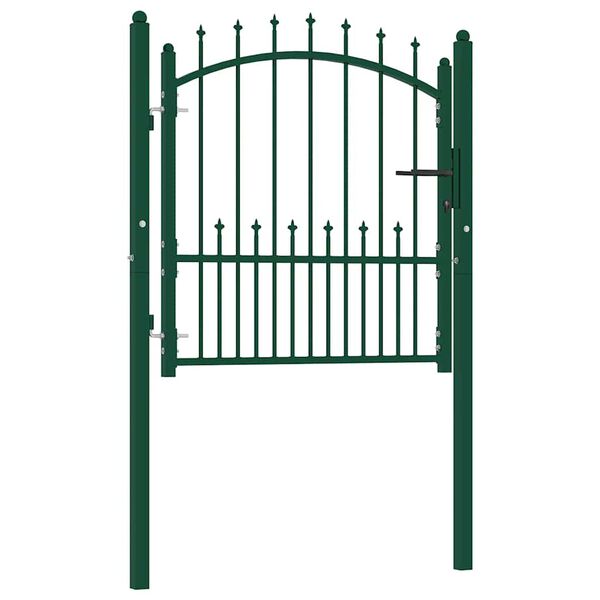 vidaXL Portail de cl&ocirc;ture Emmen avec pointes en acier 104&nbsp;x&nbsp;97&nbsp;cm vert