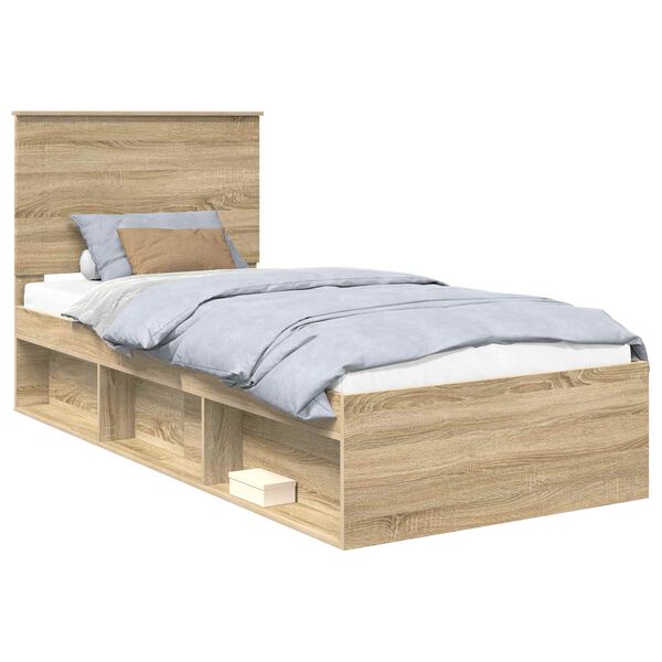 vidaXL Cadre de lit Sonoma 90 x 190 cm Bois de pin massif