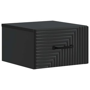 vidaXL Cabinet de chevet mural Noir 34,5 x 33 x 20 cm