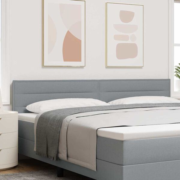 vidaXL T&ecirc;te de lit LED avec t&ecirc;te de lit Gris clair 200 cm Polyester