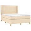 vidaXL Sommier &agrave; lattes de lit avec matelas Cr&egrave;me 140x200 cm Tissu