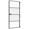 vidaXL Porte int&eacute;rieure mince noir 93x201,5 cm verre tremp&eacute; aluminium