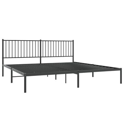 vidaXL Cadre de lit métal sans matelas avec tête de lit noir 193x203cm